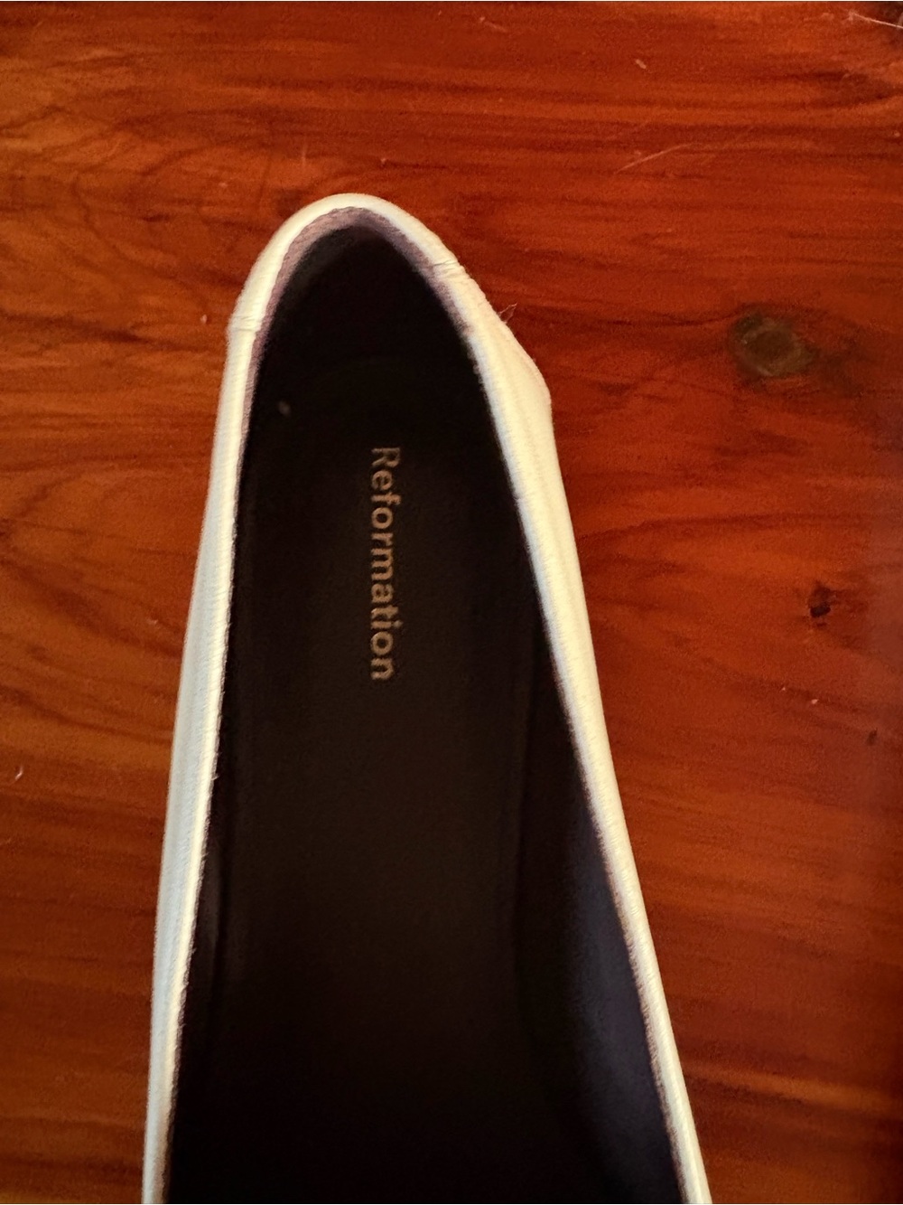 Reformation Cream Leather Slip-On Loafers — Soft Ivory Finish - Picture 4 of 9